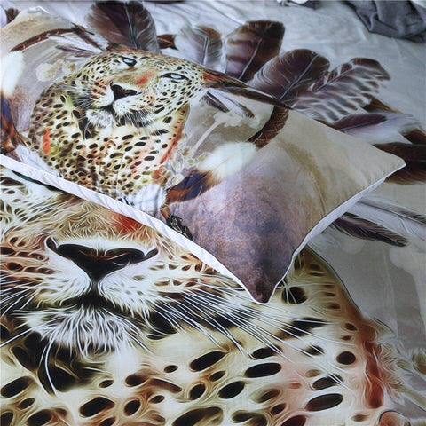 Image of Dreamcatcher Leopard Comforter Set - Beddingify