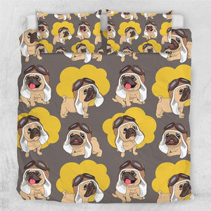 Hippie Pug Comforter Set - Beddingify