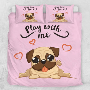 Puppy Pug Comforter Set - Beddingify