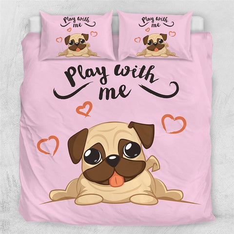 Image of Puppy Pug Comforter Set - Beddingify