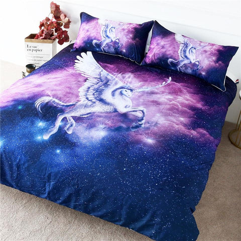 Image of Flying Unicorn Comforter Set - Beddingify