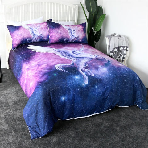 Image of Flying Unicorn Comforter Set - Beddingify