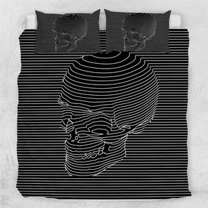 Stripes Skull Gothic Comforter Set - Beddingify