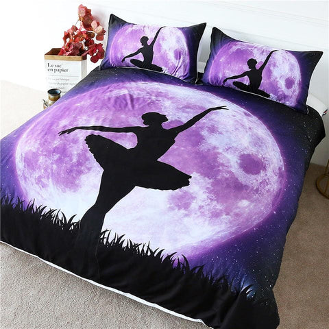 Image of Purple Moon Ballet Bedding Set - Beddingify