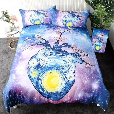 Image of Watercolor Art Heart Comforter Set - Beddingify