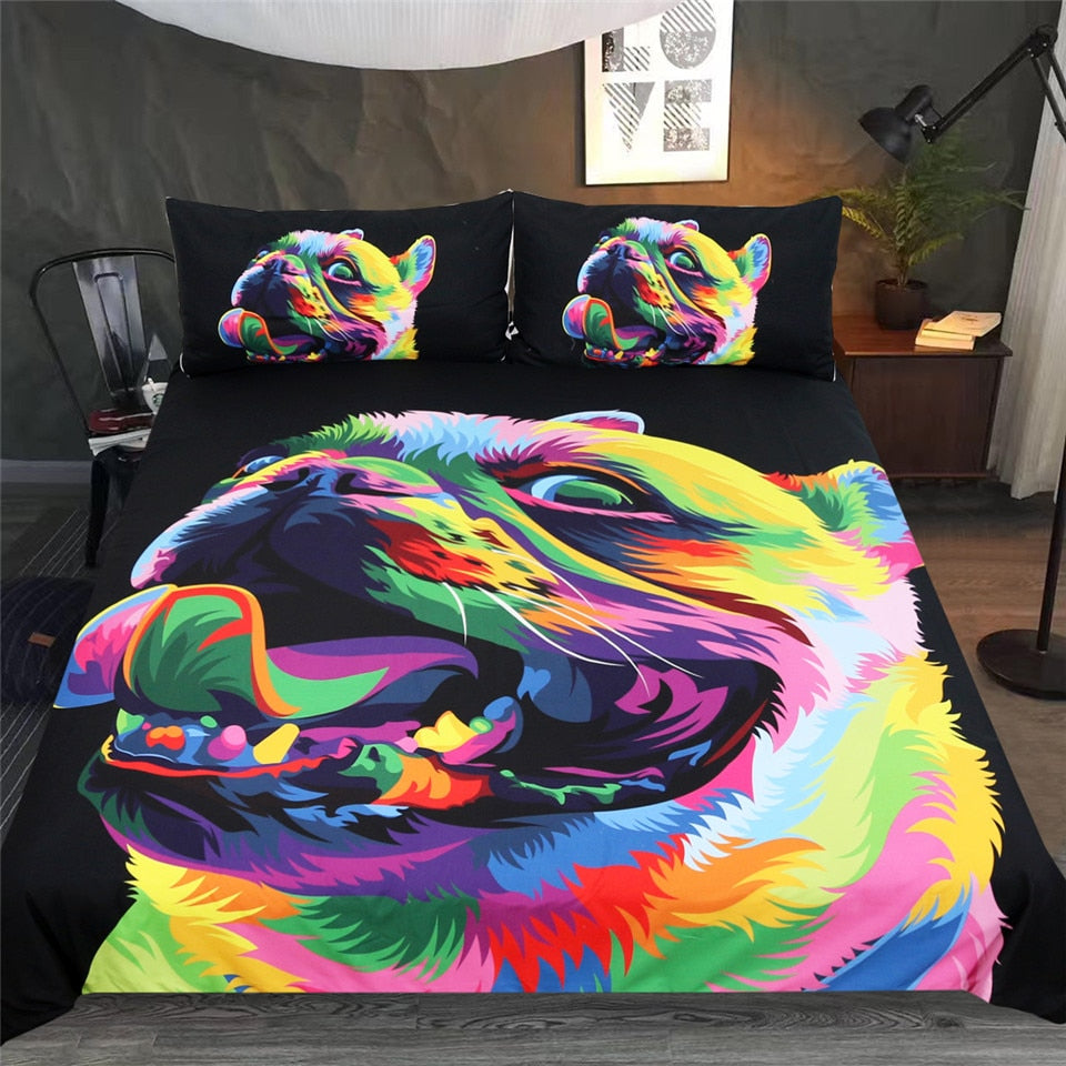 Watercolor Bulldog Bedding Set - Beddingify