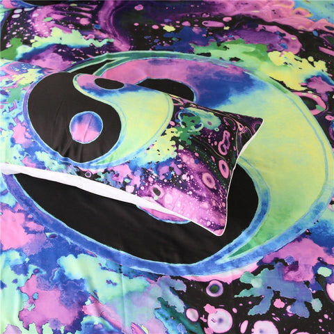 Image of Watercolor Bubbles Yin Yang Comforter Set - Beddingify