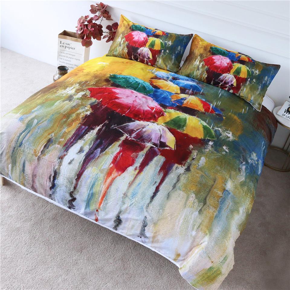 Colored Umbrella Comforter Set - Beddingify