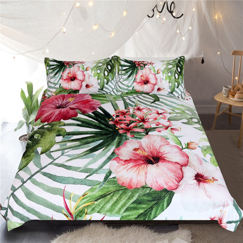 Image of Flowers Leaves Bedding Set - Beddingify