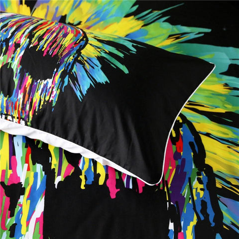 Image of Colorful Skull Comforter Set - Beddingify