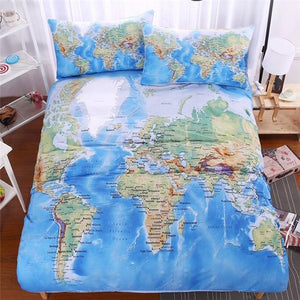 World Map Comforter Set - Beddingify