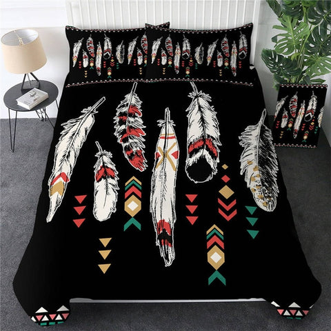 Image of Ethnic Feathers Bohemian Bedding Set - Beddingify