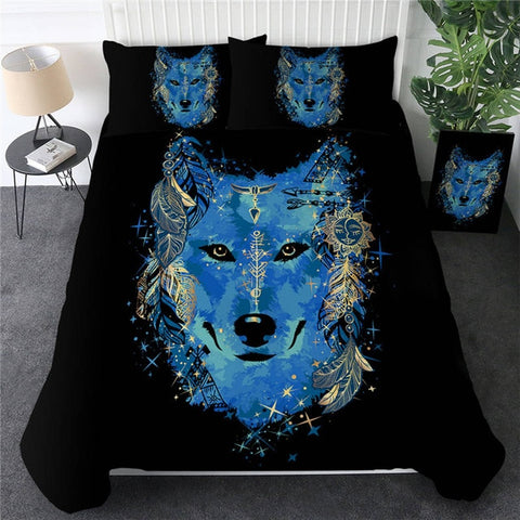 Image of Colorful Wolf Bedding Set - Beddingify