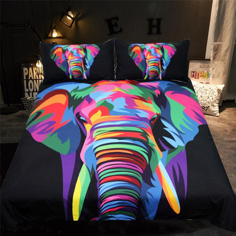 Image of Watercolor Spiritual Elephant Comforter Set - Beddingify