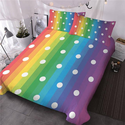 Image of Dots Rainbow Comforter Set - Beddingify