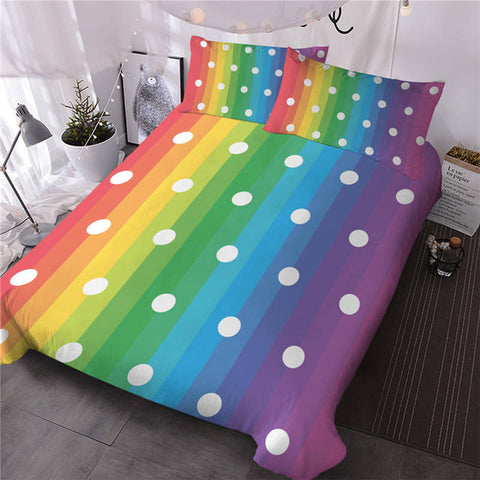 Image of Dots Rainbow Bedding Set - Beddingify