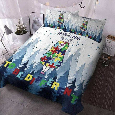 Image of Rainbow Llama Comforter Set - Beddingify