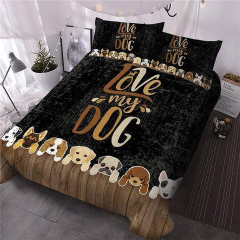 Image of Love My Dog Comforter Set - Beddingify