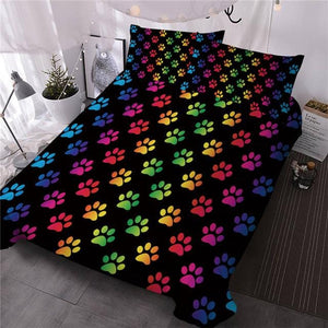Rainbow Dogs Paw Bedding Set - Beddingify