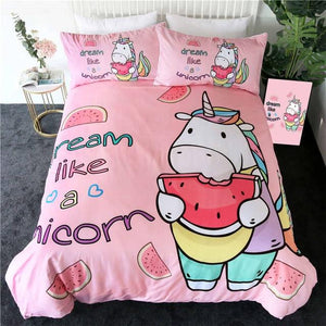 Unicorn Watermelon Comforter Set - Beddingify