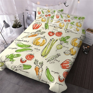 Vegetables Fruits Bedding Set - Beddingify
