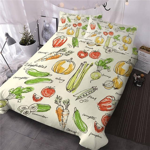 Image of Vegetables Fruits Comforter Set - Beddingify