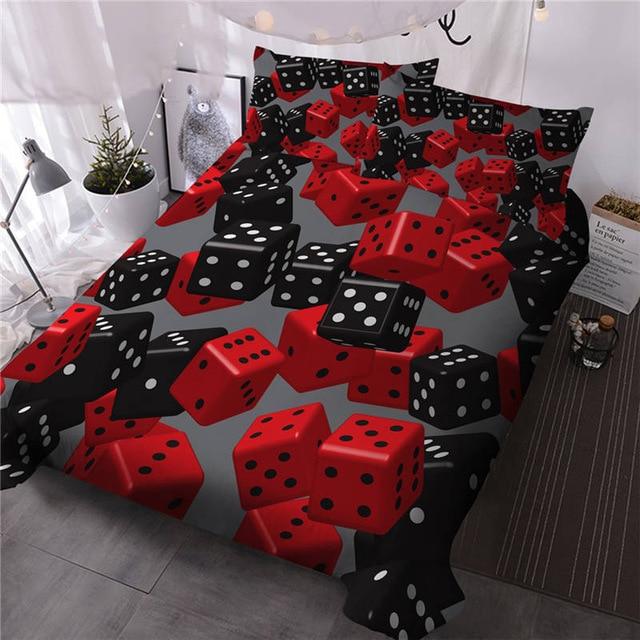 Red Black Dice Bedding Set - Beddingify