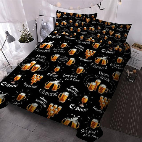 Image of Beer Mugs Comforter Set - Beddingify