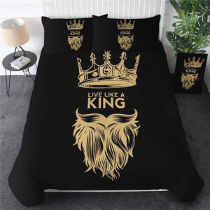 Black Yellow Fashion Crown Bedding Set - Beddingify