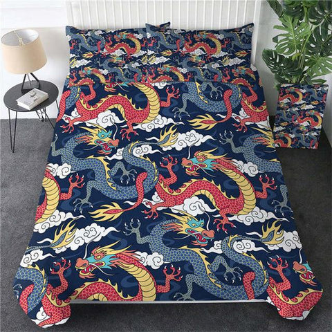 Image of Flying Dragon Comforter Set - Beddingify
