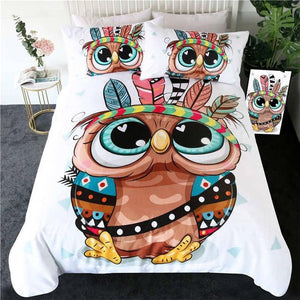 Cartoon Owl Comforter Set - Beddingify
