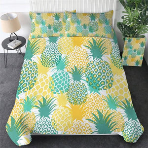 Pineapple Tropical Palm Leave Comforter Set - Beddingify