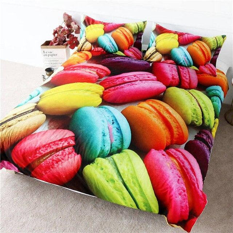 Image of Colorful French Macaron Comforter Set - Beddingify