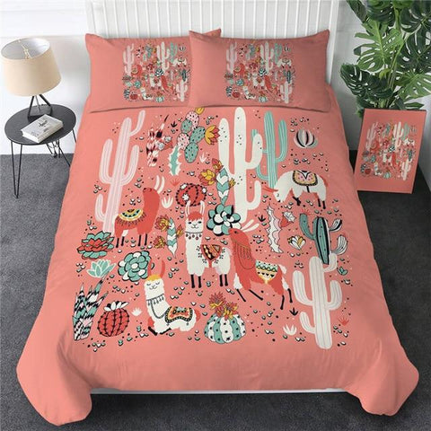 Image of Unicorn Llama Quilt Cover Comforter Set - Beddingify