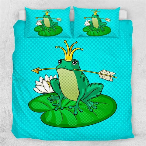 Image of Cute Frog Prince Fairy Tale Comforter Set - Beddingify