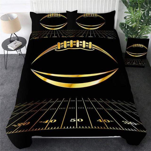 Image of Gold American Football Luxury Comforter Set - Beddingify