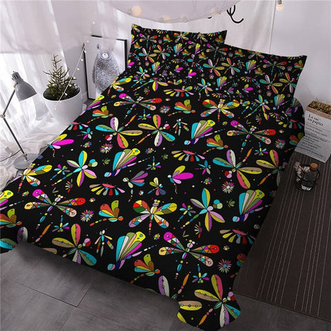 Image of Colorful Dragonfly Bedding Set - Beddingify