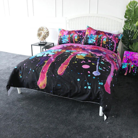 Image of Pink Splatter Comforter Set - Beddingify