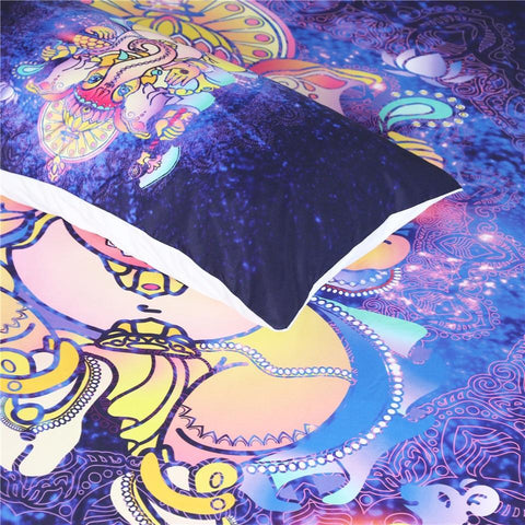 Image of Purple Elephant God Comforter Set - Beddingify
