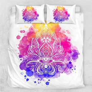 Artistic Abstract Lotus Boho Hippie Comforter Set - Beddingify