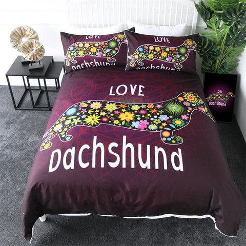 Image of Cute Puppy Dachshund Comforter Set - Beddingify
