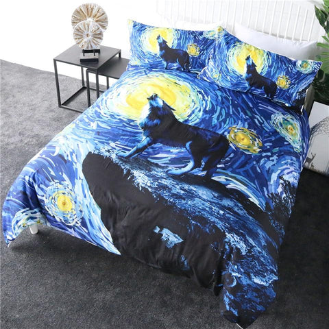 Image of Howling Wolf Comforter Set - Beddingify