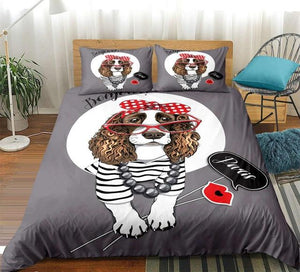 3D Cartoon Beautiful Dog Comforter Sets - Beddingify