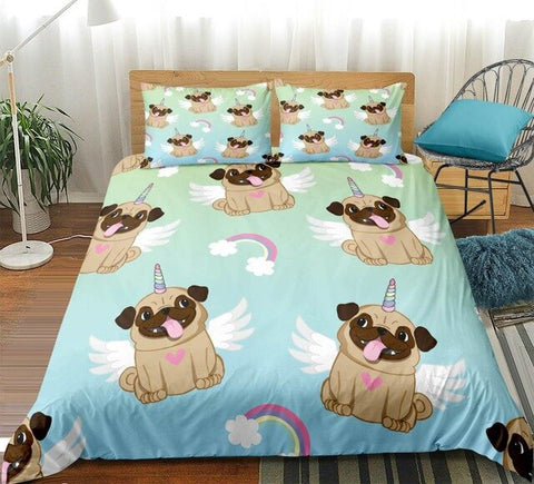 Image of Rainbow Pug Bedding Set - Beddingify