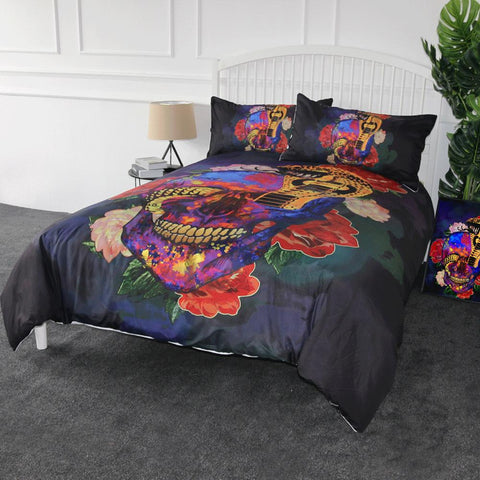 Image of Gothic Cobra Skull Comforter Set - Beddingify