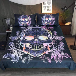 Leaves Paisley Skull Comforter Set - Beddingify