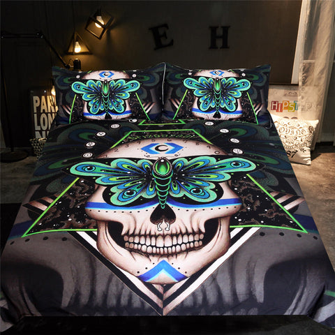 Image of Gothic Skull Bedding Set - Beddingify