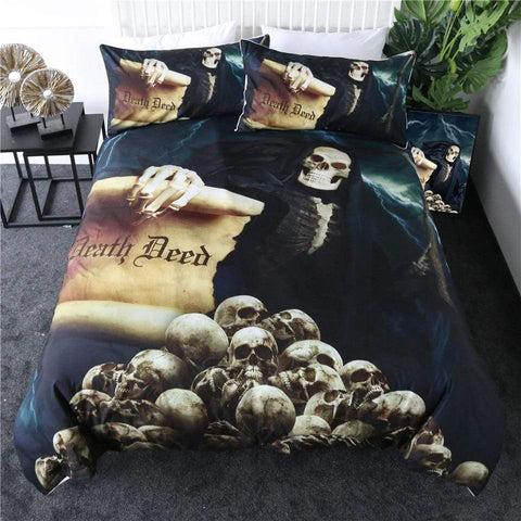 Image of Death Deed Skull Comforter Set - Beddingify