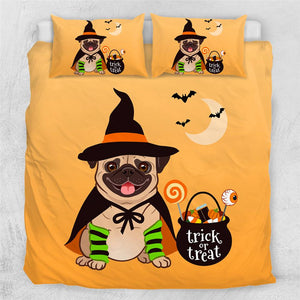 Halloween Pug Comforter Set - Beddingify