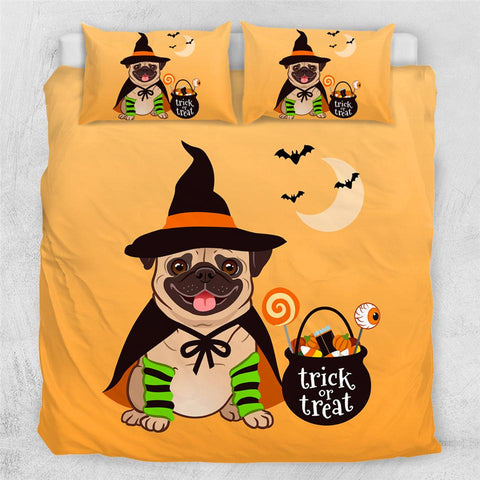 Image of Halloween Pug Comforter Set - Beddingify